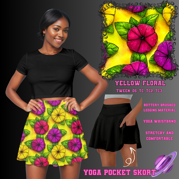 YELLOW FLORAL - POCKET SKORT RUN 2 - PREORDER CLOSING 5/21