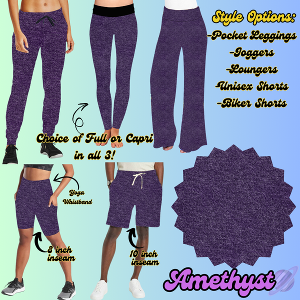 AMETHYST - LEGGING/JOGGER/LOUNGER/SHORTS - COLOR DENIM RUN PREORDER CLOSING 5/6