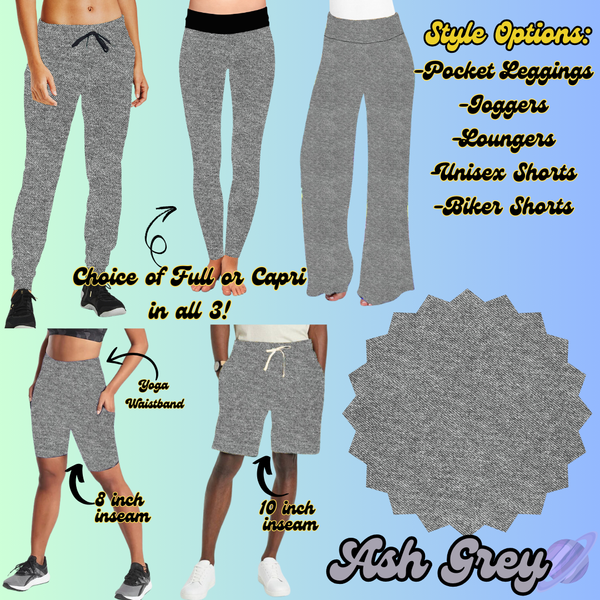 ASH GREY - LEGGING/JOGGER/LOUNGER/SHORTS - COLOR DENIM RUN PREORDER CLOSING 5/6