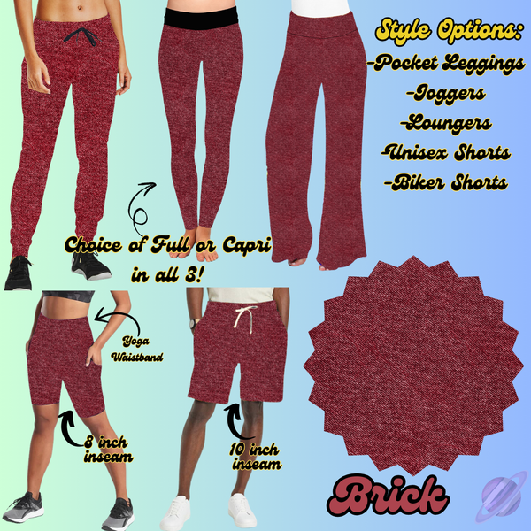 BRICK - LEGGING/JOGGER/LOUNGER/SHORTS - COLOR DENIM RUN PREORDER CLOSING 5/6