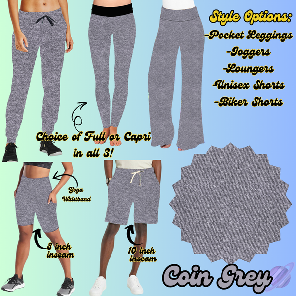 COIN GREY - LEGGING/JOGGER/LOUNGER/SHORTS - COLOR DENIM RUN PREORDER CLOSING 5/6
