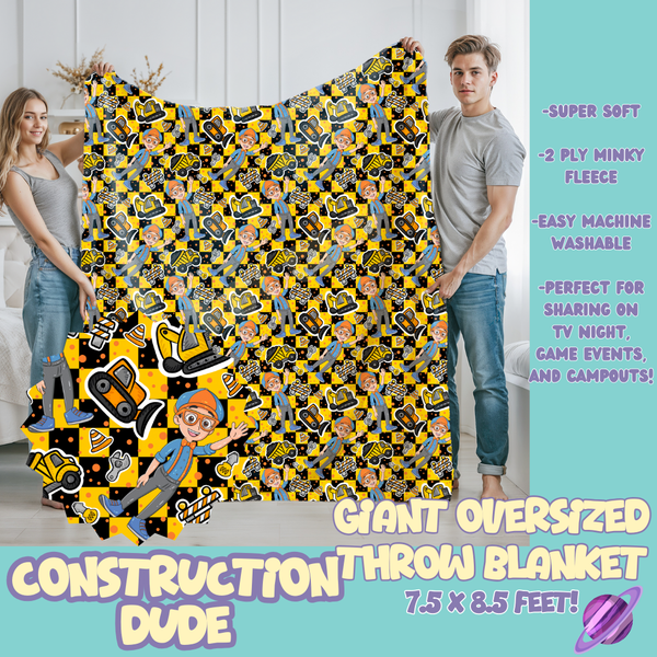 CONSTRUCTION DUDE - OVERSIZED THROW BLANKET 11 - PREORDER CLOSING 2/2