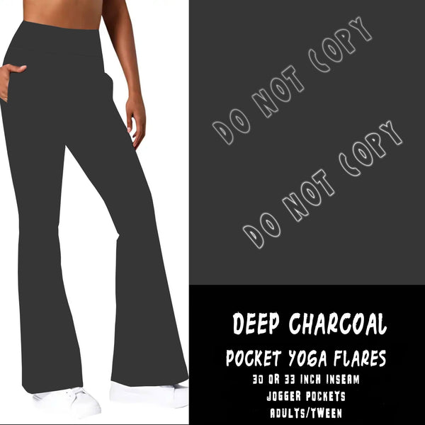 FLARES AND TEES RUN - DEEP CHARCOAL - YOGA FLARES