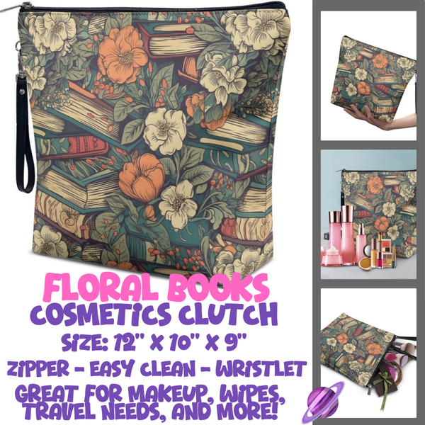 FLORAL BOOKS - CUSTOM COSMETIC CLUTCH PREORDER CLOSES 12/16