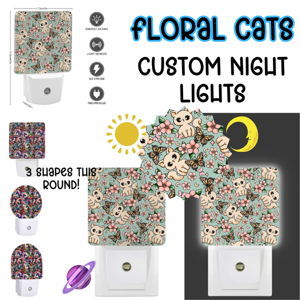 FLORAL CATS - Custom Night Lights Round 2 Preorder Closing 2/4