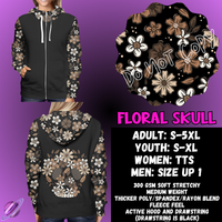 FLORAL SKULL - ZIP UP HOODIE OUTFIT RUN PREORDER CLOSES 1/26