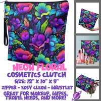 NEON FLORAL - CUSTOM COSMETIC CLUTCH PREORDER CLOSES 12/16