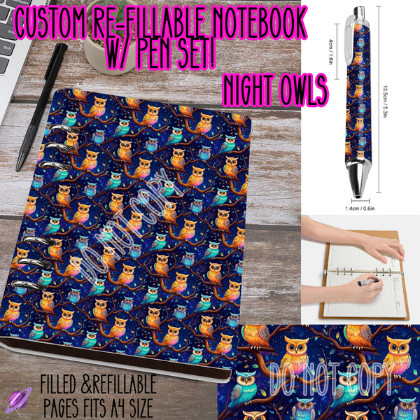 Night Owls -Matching Notebook & Pen Sets