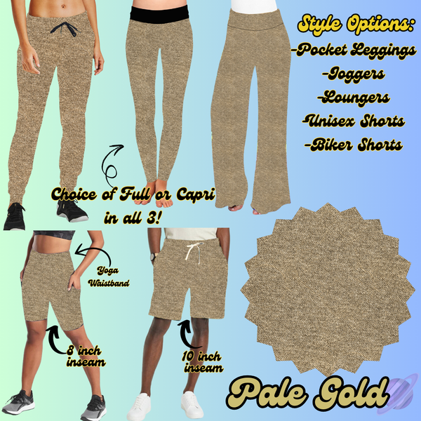 PALE GOLD - LEGGING/JOGGER/LOUNGER/SHORTS - COLOR DENIM RUN PREORDER CLOSING 5/6