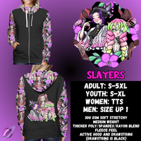 SLAYERS - ZIP UP HOODIE OUTFIT RUN PREORDER CLOSES 1/26