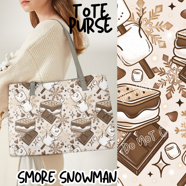 SMORE SNOWMAN - BAG RUN 3 - TOTE PURSE - PREORDER CLOSING 10/22