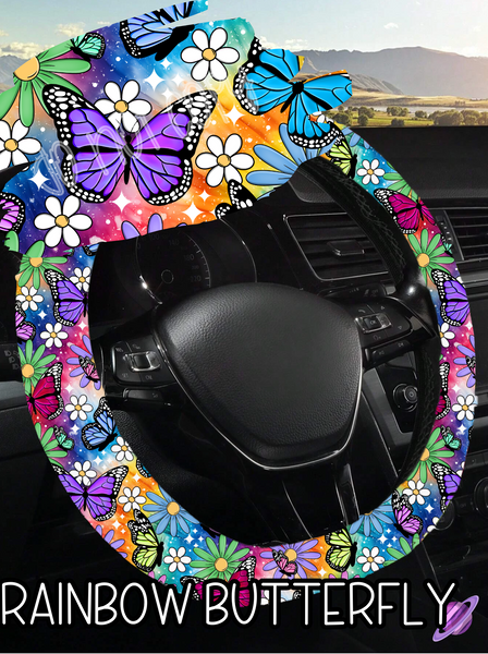 RAINBOW BUTTERFLY - STEERING WHEEL COVERS 6 PREORDER CLOSING 10/14