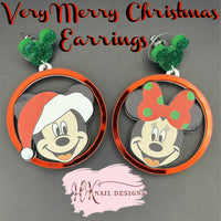 RTS- My Custom Earrings- Very Merry Christmas