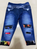 COLORFUL PAWS - DENIM RUN W/ BACK POCKETS - LEGGINGS/CAPRI